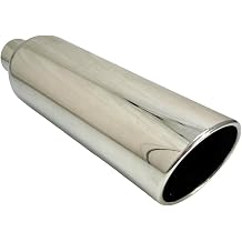 Exhaust Tip 5.00" Dia X 18.00" Long 2.50" Inlet Weld On Rolled Slant Polished Stainless Steel W50018-250-BOSS-RS Wesdon Exhaust Tip