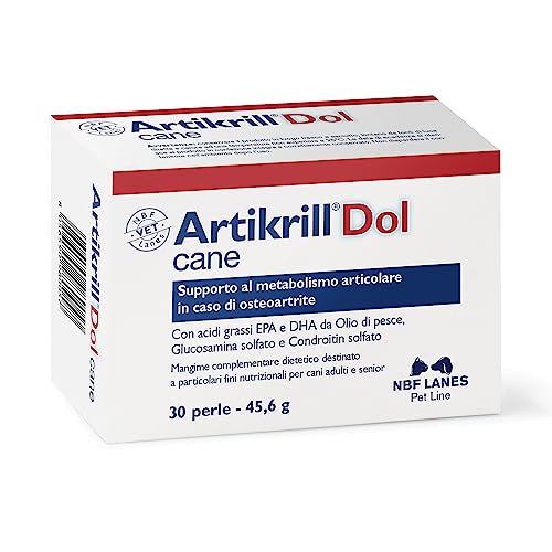 NBF Lanes | Artikrill Dol Cane, 30 Perle Appetibili, Supporto Metabolismo Articolare in caso di Osteoartrite del Cane Adulto e Senior