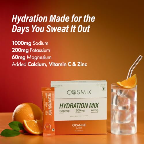 Image of Cosmix Hydration Mix | Electrolytes with Essential Minerals |Orange Flavour