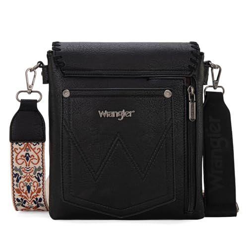 Wrangler Crossbody Bags for Women Satchel Purse Medium Shoulder Handbags with Detachable Guitar Straps WG72-93601BK — view 5