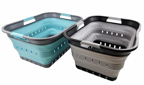 SAMMART 42L (11 gallon) Set of 2 Collapsible Laundry Basket - Fol...