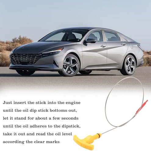 Image of 26611-2E021 Engine Oil Dipstick Indicator, Compatible with Hyundai Elantra Sonata Tucson Kia Forte Forte5 Forte Koup Optima Soul Engine Oil Fluid Level Dip Stick