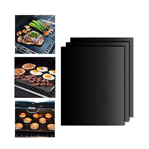 3 PC-BBQ Grill-Matte, Non Stick Reusable Barbecue Utensilien Hitzebeständige Backen Kochen Matte for Kohle, Gas, Backofen, Elektrogrill