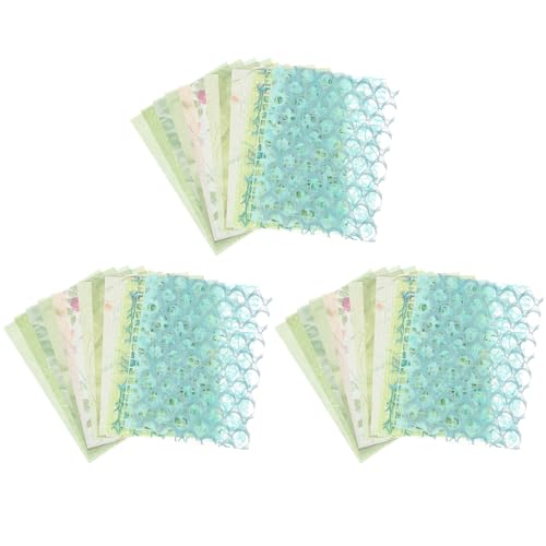 QUARKZMAN 45 Hojas De Papel Para Scrapbook Con Textura, Set Variado De Papel Especial Con Malla De Tela Para Materiales DIY De Scrapbooking, Junk Journal, Decoraciones Y Suministros, Verde