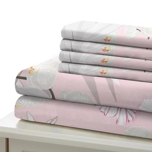 Parure de lit flamant rose douce et hypoallergénique en microfibre