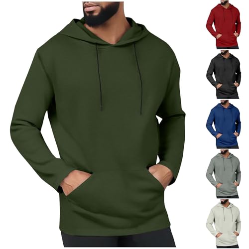 Cambkatl Men's Workout Hoodies Long Sleeve Basic Solid Sweatshirt 2025 Fall Casual Pullover Loose T-Shirts with Pockets2
