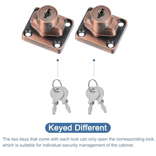 Image of MECCANIXITY Twist Knob Keyed Hasp Locks Safety Packlock Clasp Hasp Latches with Keys & Screws 3 Inch for Window Barn Drawer Cabinet Garage Closets Doors (Red)