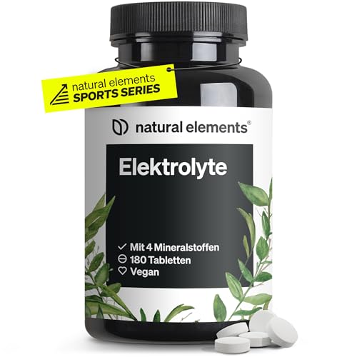 natural elements Elektrolyte Tabletten – 180 Stück – mit Magnesium, Kalzium, Natrium und Chlorid – mit Magnesium für dein Elektrolytgleichgewicht und deine Muskelfunktion – geeignet für Keto Ernährung