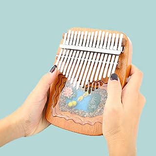 SKED Fait à la Main 3D Mibra 17 Touches Kalimba Bois de pêche Africain Pouce Piano Gravure Micro Paysage décorations (E… – Image 3