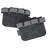 SUJAYU Leather Weight Lifting Gloves, Lifting Grips Weightlifting Gloves for Men Women, Weight Glove Gym Glove for Weightlifting Deadlift Exercise Pull-up (Grey)