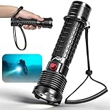 Yeesingsen Scuba Dive Light - 5000LM Underwater Flashlight - IPX8 Waterproof 400M Beam, Magnetic Switch 4 Modes SOS, Rechargeable Diving Flashlight for Deep Sea Snorkeling