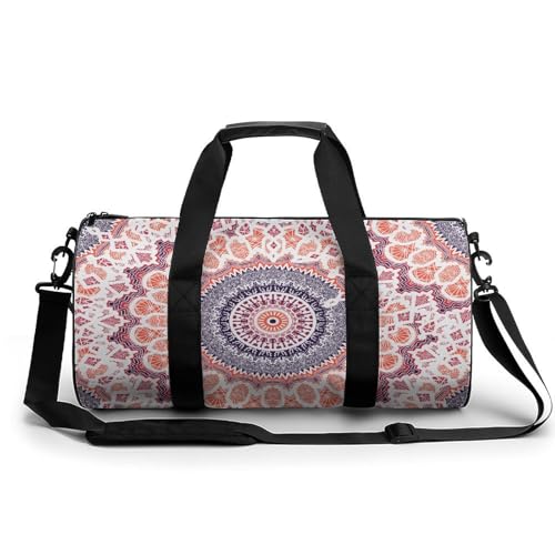 Sac de voyage mandala orange idéal pour votre week-end camping et sport