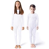 Rocky Kids Onesie Cozy Jumpsuit, Unisex, Fleece Lined, for Boys & Girls, Long Sleeve Thermals, Stay-Soft, White, Large