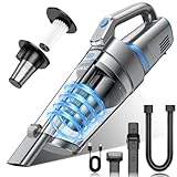 JONYJ Handheld Vacuum Cordless, 16000PA Strong Suction Hand Held Car Vacuum Cleaner, Portable Hand Vacuum Rechargeable with Multi-Nozzles & LED Light for Home, Car, Office, Pets