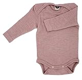 Made im Ländle Cosilana Baby Body 1/1 Arm, Größe 62/68, Farbe Pink Meliert - Exclusiv Wollbody®GmbH - Qualität 91 45% Baumwolle kbA, 35% Schurwolle kbT, 20% Seide
