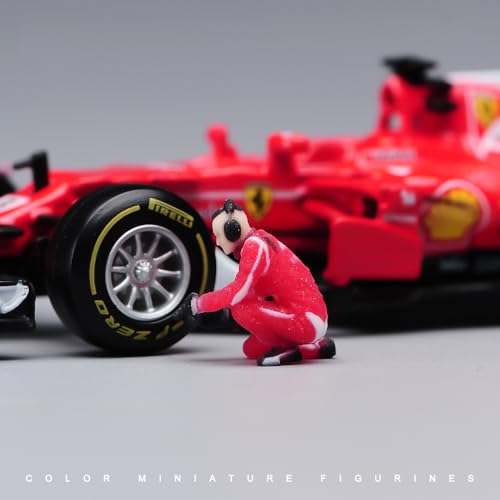 Figuras de equipo de Pit Stop escala 1/64 roja miniatura 5
