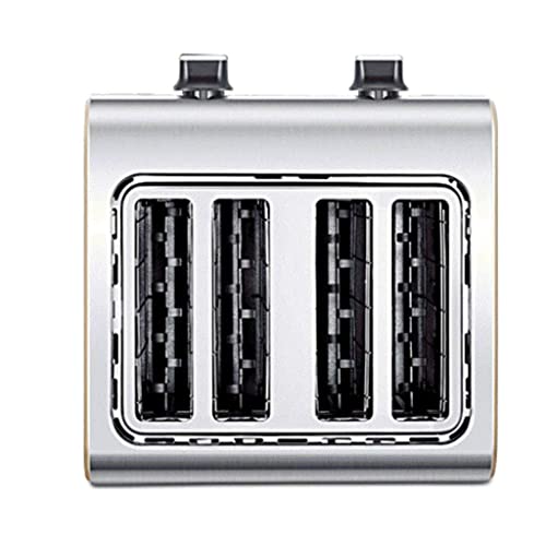 CJDM Brotmaschine-Frühstücksset Toaster mit gebürstetem und verchromtem Edelstahlgehäuse,mit Zwei unabhängigen… – Bild 7