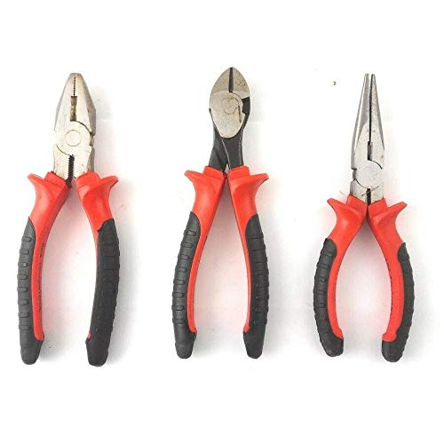 3PC Heavy Duty 6 150MM PLIER Set Combination Long Nose Side Cutters