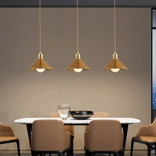 Lampe suspendue îlot de cuisine style industriel rétro dorée