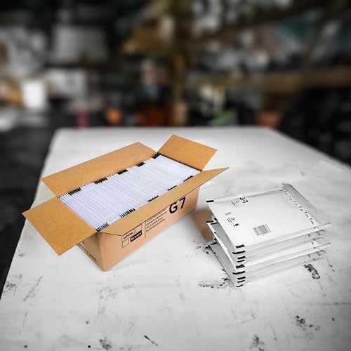100 Versandtaschen Luftpolsterumschläge DIN A4 haftklebend Luftpolsterversandtaschen Luftpolstertaschen Gr. G/7 G7 weiß (250mm x 350 mm) Umschläge gepolstert Polsterumschlag Taschen