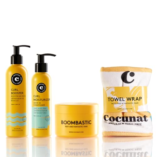 COCUNAT - Plan Nutrición Rizos - Método Curly + Mascarilla Ultranutritiva Boombastic - Incluye Turbante Antifrizz