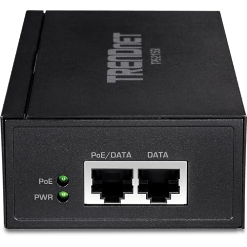 Image of TRENDnet 2.5G PoE+ Injector, TPE-215GI, Supports (15.4W) and (30W), NDAA & TAA Compliant, IEEE 802.3af and 802.3at Compliant, Integrated Power Supply, Up to 100m (328 ft.), Black