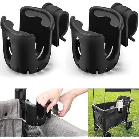 Cup and Phone Holder for Wonderfold Wagon W4 & W2 - Suitable for Stanley 30oz/40oz and Other Cups and Bottles - Does Not Take Up Space (2 Pack Cup) Cover