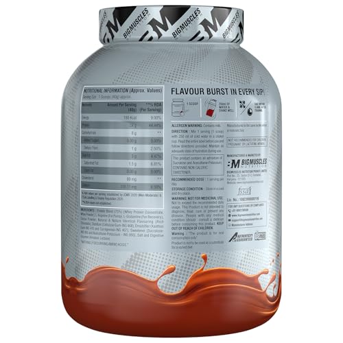 Image of Bigmuscles Nutrition Crude Whey - 2 kg (Rich Chocolate) | US FDA REGD. BRAND | Whey Protein Concentrate 80%, 24g Protein, 5.5g BCAA, 4 g Glutamine