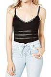 GUESS Womens Black Sleeveless Scoop Neck Body Suit Top Size M