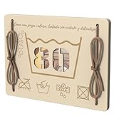 Tarjeta de Felicitación de Madera con Espacio para Dinero | Billetera de Madera Creativa | Detalle Original y Divertido para Viajes y Celebraciones | Diseño Símbolos de Lavado – 80 Años