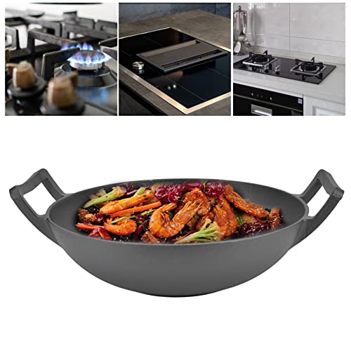 Chrees Gusseisen-Grillpfanne, Verdickt, Keine Beschichtung, Antihaftbeschichtetes Kochgeschirr, Bratpfanne mit Zwei Griffen, 32 Cm, Brat-Wok 4 Chrees Gusseisen-Grillpfanne, Verdickt, Keine Beschichtung, Antihaftbeschichtetes Kochgeschirr, Bratpfanne mit Zwei Griffen, 32 Cm, Brat-Wok