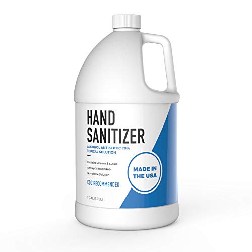 Gel Hand Sanitizer - 70% Ethyl Alcohol - Contains Vitamin E and Aloe - 1 Gallon Refill Jug - Screw Top, Pump Compatible - 100% BPA Free Bottle