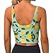 Cozy for Lemon Tree Leaves Tropical Flowers Floral Sports Bra for Women Girls, U-Shaped Back Tops Padded Control Shapewear Sportswear for Gym Running