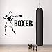 Boxer Kämpfer Silhouette Aufkleber Boxen Fitnessstudio Wandkunst Dekoration mit benutzerdefinierten Farbe 57x46cm