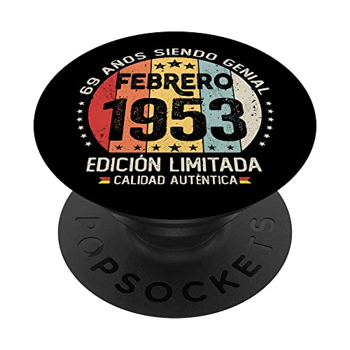 Regalo 69 años Cumpleaños Hombre Mujer - Febrero 1953 PopSockets PopGrip Intercambiable