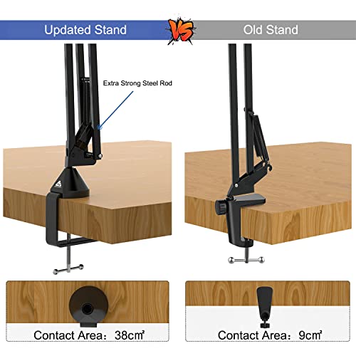 Image of Audio Array Suspension Boom Scissor Microphone Stand | Double Layer Mesh Pop Filter | 70cm Sturdy Boom Arm with 1.8kg Capacity | 5 /8 inch to 3 /8 inch Screw Adapter | Mic Holder, Foam Cover, Cable Ties | AA-01