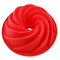Vicloon Stampo in Silicone per Torte, Antiaderenti e Rilascio Rapido Tortiera Silicone, Stampi in Silicone per Ciambella Cake Molds, Bign&eacute;, Pudding e Dolci, Privo di BPA Muffa da Forno, 25x9cm, Rosso