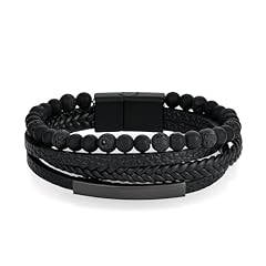 Style：Quadra Row, Stone: Lava Rock&Matee Black Onyx