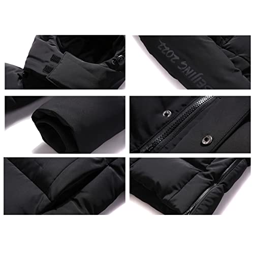 Huug Outdoor Sports Cotton Coat, Men's Mid-Length Over-The-Knee Warm Down Jacket, Winter Thickened Coat (Color : White, Size : Xxxxxx-Large) #TOP2