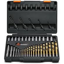 Coobeast 55pcs Screw Extractor Set for Mens Gift, Easy Out Screw Extractor Kit with HSS Steel Reverse Drill Bit for Removing Broken Stripped Screws, Studs, Fittings and Lugs Extraction