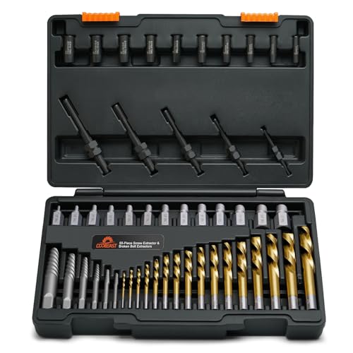 Damaged Screw Extractor Set 55 Pcs,Left Handed Drill Bit Screw Extractor