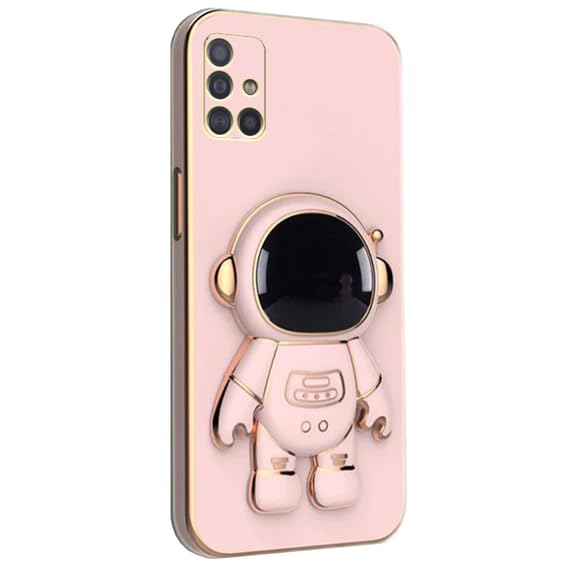 Image of for Samsung Galaxy A71 Case Cute 3D Astronaut Stand Design Camera Protection Shockproof Soft Back Cover for Samsung Galaxy A71 (Pink)