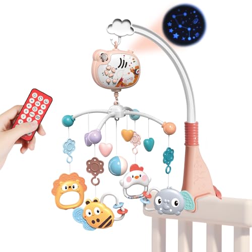 Aolso Mobile Musical bébé, Musical Lit Bébé,Mobile de Voyage,3-in-1 Mobile Musical Lit Bébé avec Lumières et Musique,Mobile Musical Berceau Bébé,...