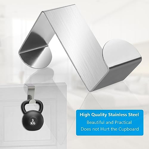 flintronic Over Door Hooks, 8PCS Heavy-Duty Over Door Hanger, Stainless Steel Coat Hooks Wall Mounted for Doors Bedroom - Image 2