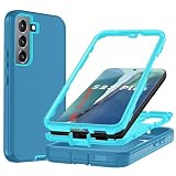 Ylzhe for Galaxy S22 Plus Case,3 in 1 Protection,Lake Blue＋Sky Blue