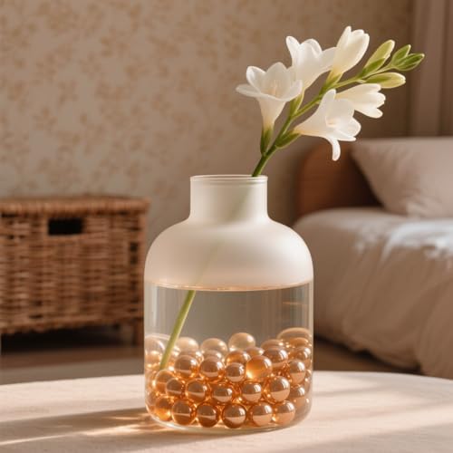 435g (160Psc) Glasperlen Vasenfüller Aquarium Kies Dekor Flaches Glas Marmor Edelsteine Kieselsteine Fischtank Steine Home Dekorative Kunsthandwerk - Champagner