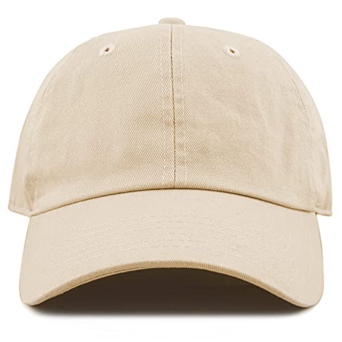 Image of Cotton Baseball Cap Dad Hat - Washed Low Profile Adjustable Hat for Men Women Casual Outdoor Running Golf
