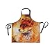 Tablier Tableau Renard Sauvage dans La Galaxie Rouge Tablier À Bretelles avec Poches Tablier pour Chef Réglable Tablier Imprimé pour Barbecue, Jardin 70X84Cm