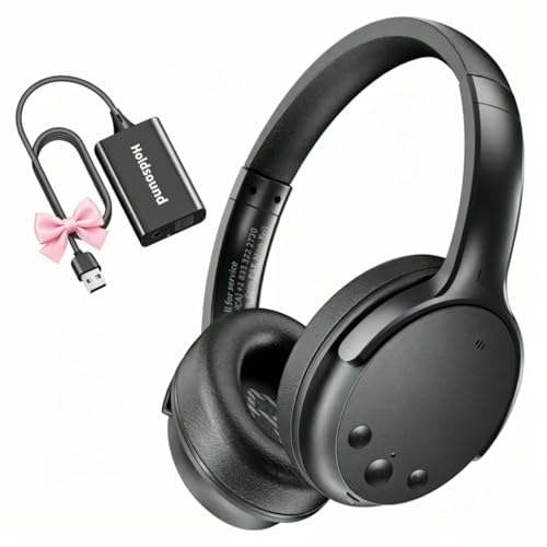 Holdsound Wireless Headphones for TV, TV Headphones Wireless for Seniors with USB Extension Cable Transmitter,Auto-Reconnect, No Lip-Sync Delay, 40H Battery, Plug & Play, Gifts for Elderly