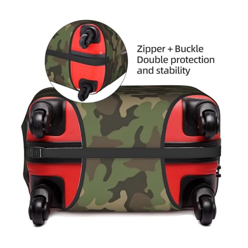 Housse de valise camouflage vert et blanc en polyester lavable taille L - 3